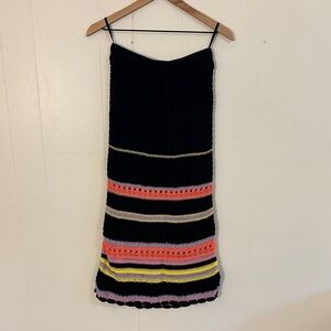 Crochet Midi Skirt with Colorful Stripes